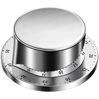 Eieruhr Mechanisch Küchentimer Magnetisch Kurzzeitwecker mit 72 dB Glocken Alarm,Küchenwecker Mechanisch Magnetisch für Kühlschrank Mikrowelle,Edelstahl Küchen Timer zum Küchenuhr Schönheit Lernen