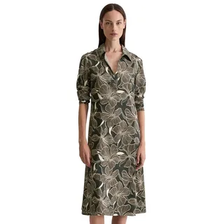 Marc O'Polo Druckkleid "aus Premium Viskose-Stretch", Damen, Gr. 34, Normalgrößen, grün (schwarz braun), Obermaterial: 97% Viskose, 3% Elasthan, bedruckt, normaler Saum, Kleider Druckkleid
