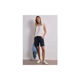 Street One Mid Waist Bermuda in Satin-Optik - Blau