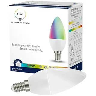 Müller-Licht Tint LED-Lampe  (E14, Dimmbar, RGBW, 470 lm, 6 W)