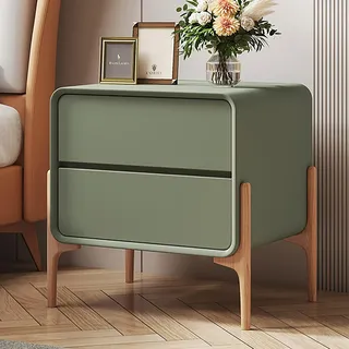 BRANII Moderner Nachttisch Mit Schublade, Hoher Schmaler Nachttisch, Beistelltisch, Nachttisch Mit Stauraum, for Schlafzimmer, Wohnzimmer (Color : Green, Size : 50x40x50cm)