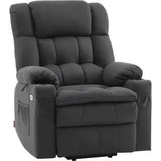M MCombo Relaxsessel M Mcombo Mikrofaser 7546 75 x 112 x 87 cm Dunkelgrau elektrisch