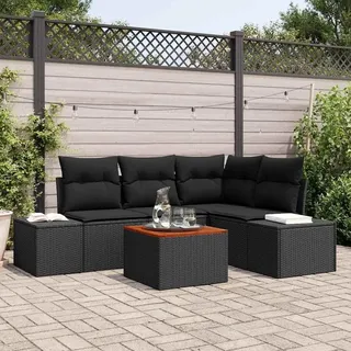 vidaXL Garten-Lounge-Set 5-tlg. schwarz