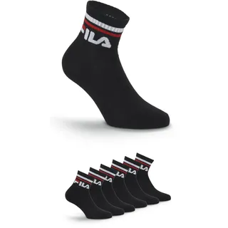 Fila UNISEX QUARTER PLAIN SOCKS 6er Pack Schwarz 39-42