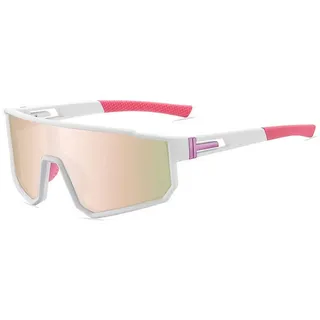 Rnemitery Fahrradbrille Polarisiert Fahrradbrille für Herren Damen Outdoor-Sportsonnenbrille rosa