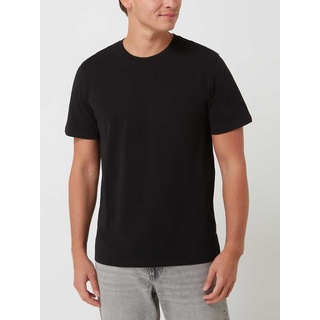 T-Shirt in unifarbenem Design Modell 'MAARKOS', Black, L