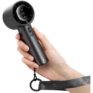 JISULIFE Handventilator Pro1S – High-Speed Luftstrom: Bis zu 40h Laufzeit, Metallgehäuse–Dauerhafte Qualität, 1–100 Speed-Scrollrad, 5000mAh – Tragbarer Ventilator für Reise, Geschenke(Sternengrau)