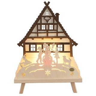 SAICO Original Schwibbogen Lichterspitze Waldhaus (1-tlg), Leuchtbogen beige