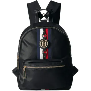 Tommy Hilfiger Damen Jaden Plus Backpack Schulterhandtasche, Schwarzes Polyvinylchlorid - Einheitsgröße
