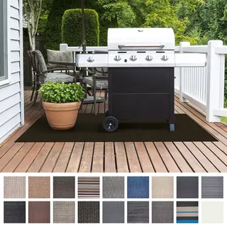 Floordirekt Grillmatte Bodenschutz Grillteppich, Grillunterlage, Grillschutzmatte für Gasgrill & Holzkohlegrill für Outdoor und Garten - 90 x 120 cm Mantua