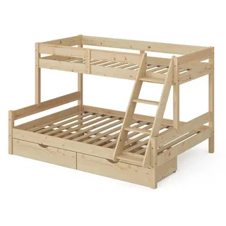 VitaliSpa Etagenbett Everest 140x200 / 90x200 cm mit Schubladen