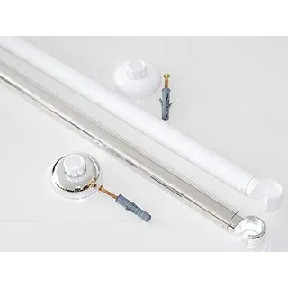 ALU DECKENHALTERUNG EXTRA DICK 28mm WEISS FÜR WINKELSTANGE DUSCHVORHANGSTANGE