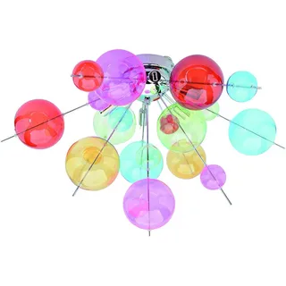 Näve Deckenleuchte Explosion, Klar, Mehrfarbig, Chrom, Glas, Metall, 38 cm, Lampen & Leuchten, Innenbeleuchtung, Leuchten nach Räumen, Schlafzimmerlampen