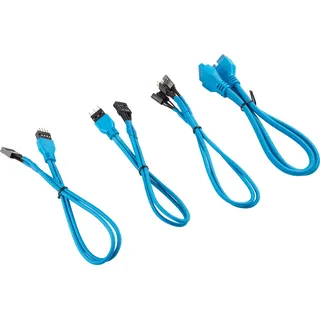 Corsair Premium Sleeved Front Panel Extension Kabel Verlängerungskit, Blau