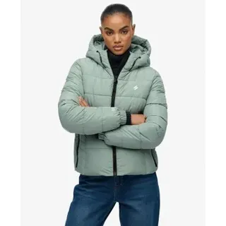 Superdry für Damen. W5012140A Grüne Hooded Spirit Sports-Jacke (L), Lässig, Polyester