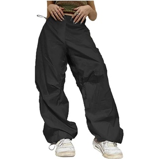 FIDDY Jeanshotpants Cargohose Damen Baggy High Waist Vintage Track Pants Hip Jogginghose XL