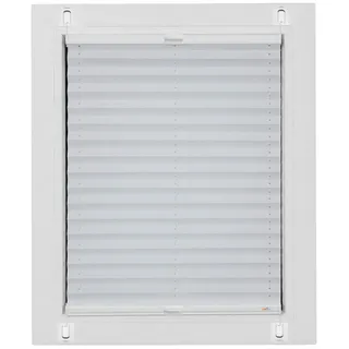 sunlines Plissee Start-up Style Crush, blickdicht, ohne Bohren, verspannt, Haftfix, geklebt mit Gelenkklebeplatte weiß 105 cm x 85 cm