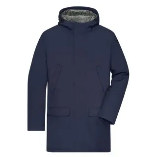 Men's Business Parka Klassischer, wattierter Parka mit angeschnittener Kapuze blau, Gr. M