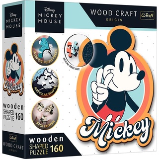 Trefl 20191 Woodcraft Mickey Mouse Konturenpuzzle aus Holz, Mehrfarbig
