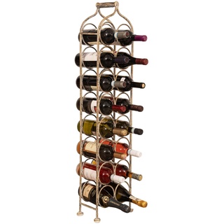 Biscottini Weinregal aus Schmiedeeisen – Weinregal für Wasser und Wein L25,5 x B15,5 x H105,5 cm – Weinregal für 16 Flaschen