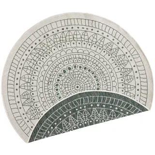 Hanse Home Outdoorteppich Twin, Creme, Dunkelgrün, Kunststoff, Mandala, rund, Oeko-Tex® Standard 100, für Fußbodenheizung geeignet, beidseitig verwendbar, in verschiedenen Größen erhältlich, wasserabweisend, lichtunempfindlich, pflegeleicht, strapazierfähig, Teppiche & Böden, Teppiche, Outdoorteppiche