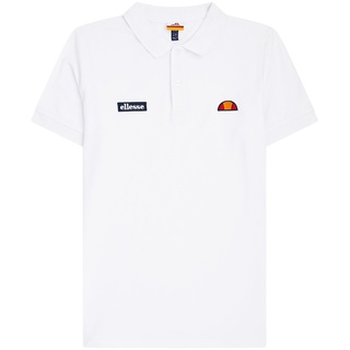 ellesse Herren Polo-Shirt MONTURA - Pique, Kurzarm, Flachstrick-Kragen, Logo Weiß S