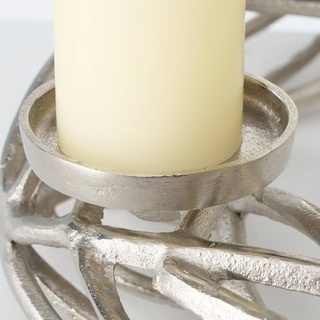 BOLTZE Adventskranz Ringval Ø 40 cm Metall Silber