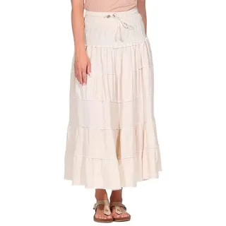 KUNST UND MAGIE Stufenrock Sommerrock Damen Rock Baumwolle – Boho Maxirock mit elastischer Taille