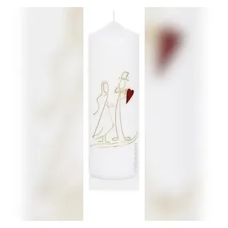 Wiedemann Kerzen Hochzeitskerze verziert 240 x 80 mm, mit individueller Namensverzierung