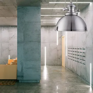 Trendige Industrie-Pendelleuchte Silver