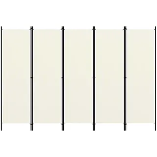 vidaXL Raumteiler Klappbar Freistehend Trennwand Paravent Umkleide Sichtschutz Spanische Wand Raumtrenner 5-TLG. Weiß 250x180cm Eisen Stoff