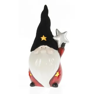 Kaufhaus le petit LED Windlicht Wichtel Windlicht LED Deko Figur Zwerg Stern Weihnachtsmann Skulptur, LED fest integriert, LED