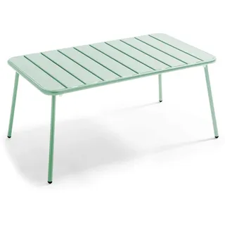 Oviala Garten-Loungetisch,, Hellgrün, Metall, Rechteckig, 50x40x90 cm