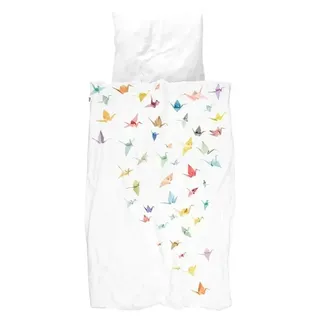 Snurk Kinderbettwäsche Origami Kraniche 135x200 Baumwolle