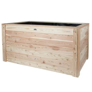 Dehner Hochbeet Gärtner, 150 x 75 x 80 cm, 720 l, Lärchenholz, naturbelassenes Holz-Beet, massive und klassisch schöne Optik