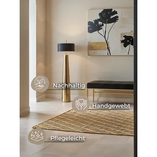 HANSE HOME Teppich Kunu Juteteppich«, rechteckig, 10 mm Höhe, Naturfasern, Jute, Baumwolle, Wohnzimmer, Diele, Flur, Boho, Skandi