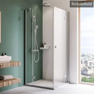 Breuer Espira Eckeinstieg Drehtür mit Festteil 4-teilig Bella C 75 x 75 cm - Alu Chromeffekt - 0865 005 005 011