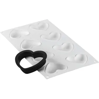 silikomart Silikonformen für Kuchen – Kit TARTE Ring Amore, 80 x 70 mm – professionelles Zubehör für Küche und Konditorei – Formen für Kuchen und Ofen