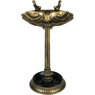 Vogeltränke Stehend, Vogelbad Aus Kunststoff, Frostsicher Vogelbecken, Winterfest Wassertränke Für Wildvögel, Wasserschale, Wasserstelle Für Garten Terrasse Balkon 49,5 X 38 X 81 Cm, Bronze