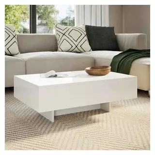 vidaXL Couchtisch weiß hochglanz 85 x 31 x 55 cm