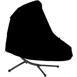 FISOHK Hängesessel Abdeckung, Abdeckung, Hängeliege wasserdichte Schutzhülle, Reißfest Oxford 210D Gewebe Abdeckplane Abdeckhaube für Schwingsessel Gartenliege 198 x 185 x 117cm, Schwarz
