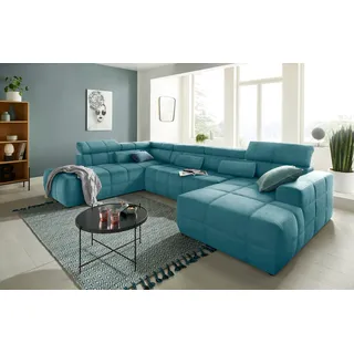 DOMO collection Wohnlandschaft Kunstleder U-Form 3-Sitzer Grün