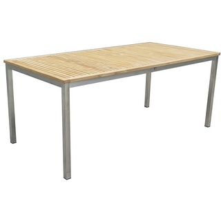 Gravidus Gartentisch »Gartentisch Esstisch Tisch Holztisch Kaffeetisch Edelstahl Teak 180 x 90 cm«