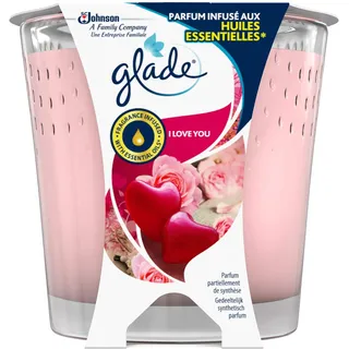Glade (Brise) Duft-Kerze im Glas, I Love You, bis zu 30 Stunden Brenndauer, 1er Pack (1 x 129g)