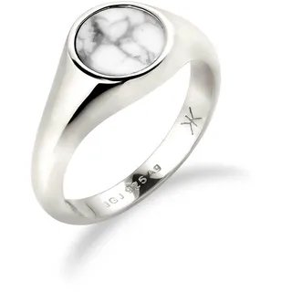 KUZZOI Siegelring Marmor Weiß 925 Sterling Silber Gr. 60