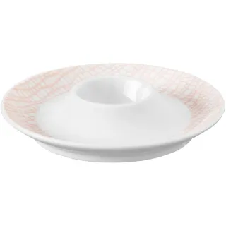 Seltmann Weiden 001.743820 Fashion posh rose Eierbecher mit Ablage, Porzellan, Weiß/Rosa