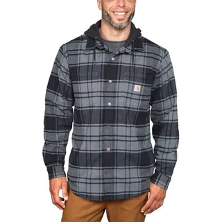CARHARTT Flannel-Fleece, Kapuzen-Hemd/Jacke Dunkelgrün elm - S