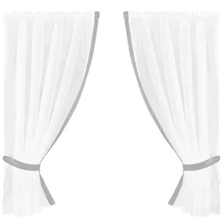 arsvita Gardinenset mit Stangendurchzug, Satin, 140x120 cm -