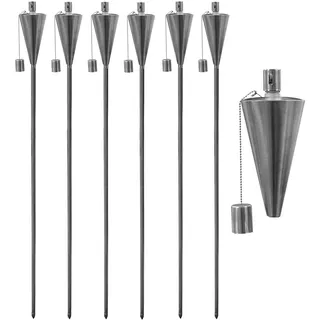 Gartenfackel - Paraffin-/Ölfackel - Dreieckiges Design - 1460 mm - 6 Stück