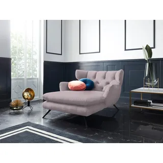 Candy Loveseat Beatrice Samt 126 x 95 x 160 cm Rosa mit Knopfheftung